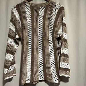 Sadie Crochet Top From Crescent Cream Tan Size XS